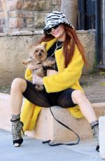 PHOEBE PRICE Out with Her Dog in Los Angeles 01/22/2022