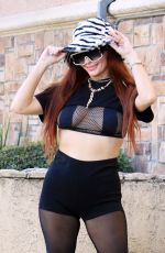 PHOEBE PRICE Out with Her Dog in Los Angeles 01/22/2022