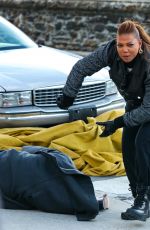 QUEEN LATIFAH on the Set of The Equalizer in New York 01/10/2022