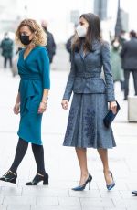 QUEEN LETIZIA OF SPAIN at a Ceremony for Royal Academy of Fine Arts in Madrid 01/24/2022