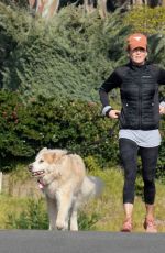RENEE ZELLWEGER and Ant Anstead Out Jogging in Laguna Beach 01/06/2022