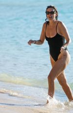 RHEA DURHAM in Black Swimsuit at Beach in St. James Parish 01/03/2022