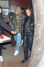 RIHANNA and A$AP Rocky Leaves Carbone in New York 01/19/2022