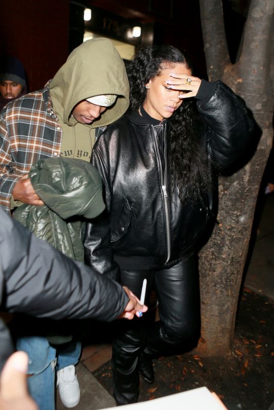 RIHANNA and A$AP Rocky Leaves Carbone in New York 01/19/2022