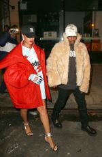 RIHANNA and A$AP Rocky Leaves Peasant Italian Restaurant in New York 01/22/2022