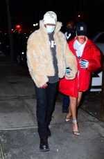 RIHANNA and A$AP Rocky Leaves Peasant Italian Restaurant in New York 01/22/2022