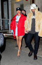 RIHANNA and A$AP Rocky Leaves Peasant Italian Restaurant in New York 01/22/2022