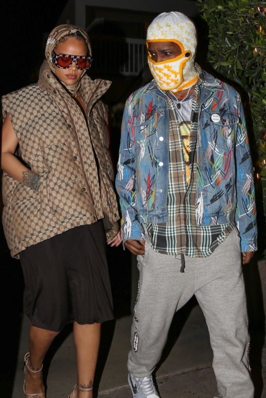RIHANNA and Asap Rocky Out for Dinner at Giorgio Baldi in Santa Monica 01/11/2022