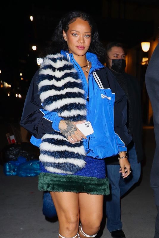 RIHANNA at a Dinner Date at Pastis in New York 01/27/2022