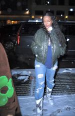 RIHANNA Leaves Carbone Restaurant in New York 01/16/2022