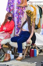 SCOUT and RUMER WILLIS Set up a Stand at Silverlake Flea Market 01/30/2022