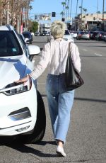 SELMA BLAIR Out with Her Service Dog for Starbucks Coffee in Los Angeles 01/20/2022