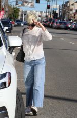 SELMA BLAIR Out with Her Service Dog for Starbucks Coffee in Los Angeles 01/20/2022