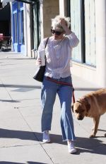 SELMA BLAIR Out with Her Service Dog for Starbucks Coffee in Los Angeles 01/20/2022