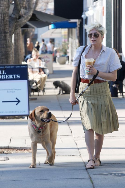 SELMA BLAIR Out with Her Service Dog in Los Angeles 01/24/2022