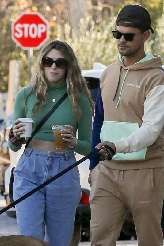 TAY DOME and Taylor Lautner Out for Coffee in Malibu 01/11/2022
