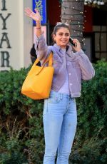 TAYLOR HILL Waiting for Her Curbside Ride in Beverly Hills 01/05/2022