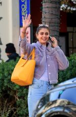 TAYLOR HILL Waiting for Her Curbside Ride in Beverly Hills 01/05/2022