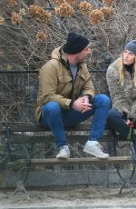 TAYLOR NEISEN and Liev Schreiber at a Dog Park in New York 01/25/2022