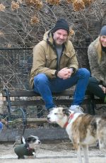 TAYLOR NEISEN and Liev Schreiber at a Dog Park in New York 01/25/2022