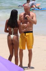 TINA KUNAKEY in Bikini and Vincent Cassel at a Beach in Rio de Janeiro 01/07/2022