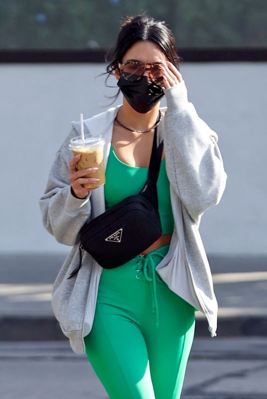VANESSA HUDGENS Out for Iced Coffee in West Hollywood 01/14/2022