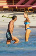 VICTORIA ALEX in Bikini and Marouane Fellaini at a Beach in Saint-Barthelemy 01/17/2022