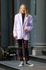 VIOLET THREFALL on the Set of Maybeline Commercial in New York 01/19/2022