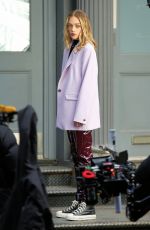 VIOLET THREFALL on the Set of Maybeline Commercial in New York 01/19/2022