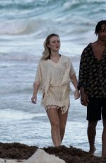 ZARA LARSSON Out with Boyfriend at a Beach in Tulum 01/07/2022