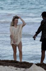 ZARA LARSSON Out with Boyfriend at a Beach in Tulum 01/07/2022