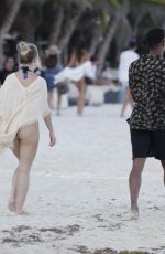 ZARA LARSSON Out with Boyfriend at a Beach in Tulum 01/07/2022