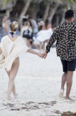 ZARA LARSSON Out with Boyfriend at a Beach in Tulum 01/07/2022