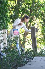 ALESSANDRA AMBROSIO Arrives at Her Home in Brentwood 02/03/2022