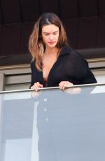 ALESSANDRA AMBROSIO on Her Hotel Balcony in Rio de Janeiro 02/04/2022