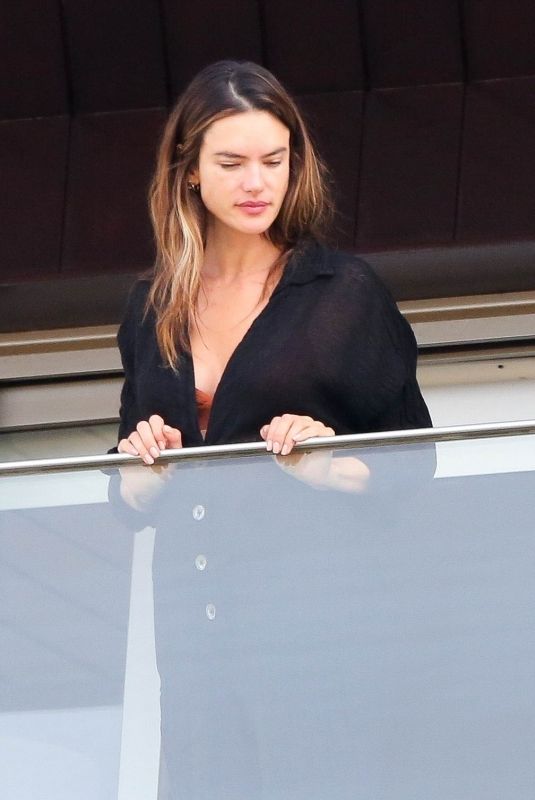ALESSANDRA AMBROSIO on Her Hotel Balcony in Rio de Janeiro 02/04/2022