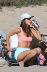 ALESSANDRA AMBROSIO Out at a Beach in Santa Monica 02/19/2022
