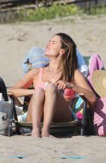 ALESSANDRA AMBROSIO Out at a Beach in Santa Monica 02/19/2022