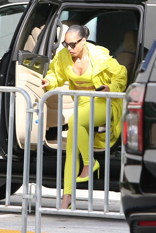 ALICIA KEYS Arrives at LoanDepot Park for Kanye