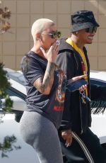 AMBER ROSE and Alexander AE Edwards Out for Lunch in Los Angeles 02/20/2022