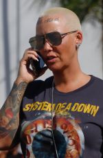 AMBER ROSE and Alexander AE Edwards Out for Lunch in Los Angeles 02/20/2022