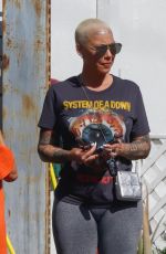 AMBER ROSE and Alexander AE Edwards Out for Lunch in Los Angeles 02/20/2022