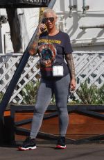 AMBER ROSE and Alexander AE Edwards Out for Lunch in Los Angeles 02/20/2022