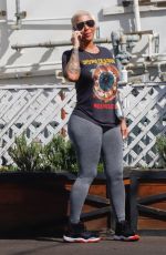 AMBER ROSE and Alexander AE Edwards Out for Lunch in Los Angeles 02/20/2022