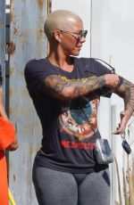 AMBER ROSE and Alexander AE Edwards Out for Lunch in Los Angeles 02/20/2022