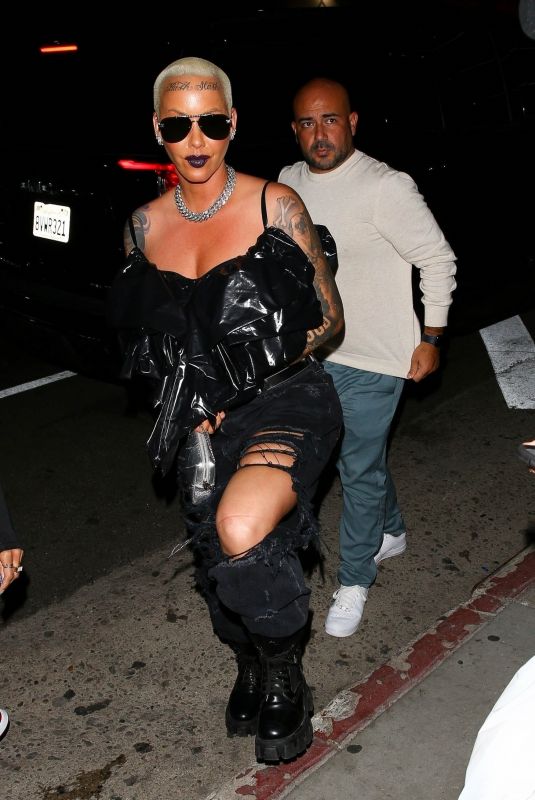 AMBER ROSE Arrives at The Nice Guy in West Hollywood 02/12/2022