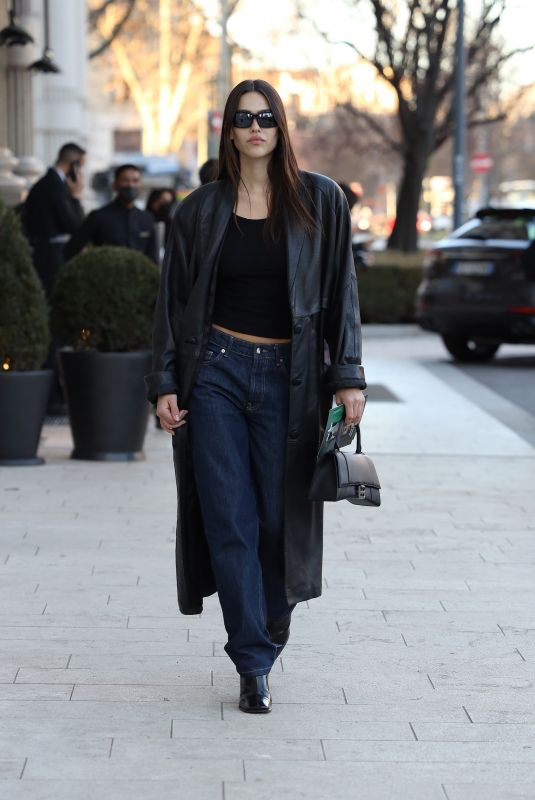 AMELIA HAMLIN Out at Milan Fashion Week 02/22/2022
