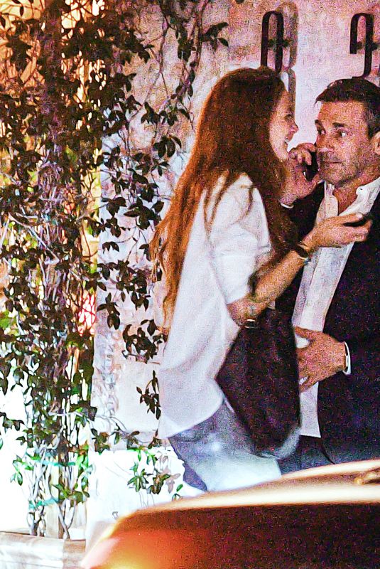 ANNA OSCEOLA and Jon Hamm at Sunset Tower in Hollywood 02/11/2022