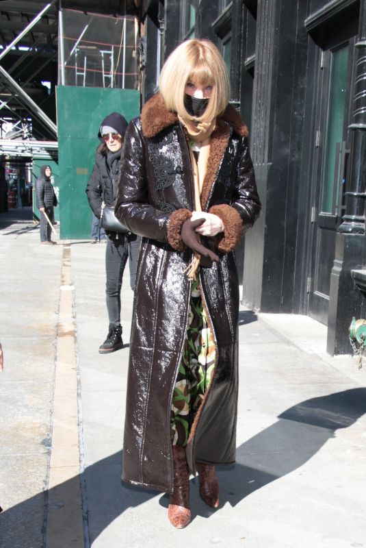 ANNA WINTOUR Arrives at Carolina Herrera Fashion Show in New York 02/14/2022