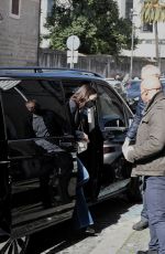 ANNE HATHAWAY Arrives at San Clemente Basilica in Rome 02/20/2022